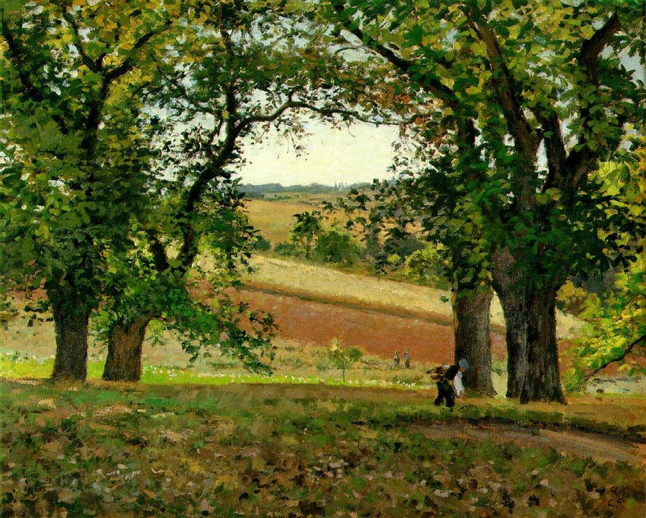 Castaños en Osny, c.1873 de Camille Jacob Pissarro