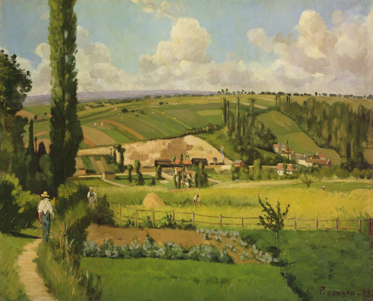 Paisaje en Patis, Pointoise, 1868 de Camille Jacob Pissarro