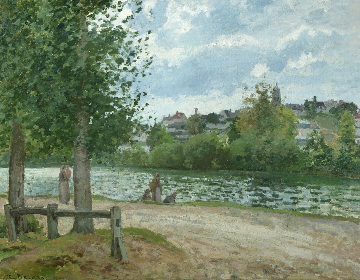 Las orillas del Oise en Pontoise, 1870 de Camille Jacob Pissarro