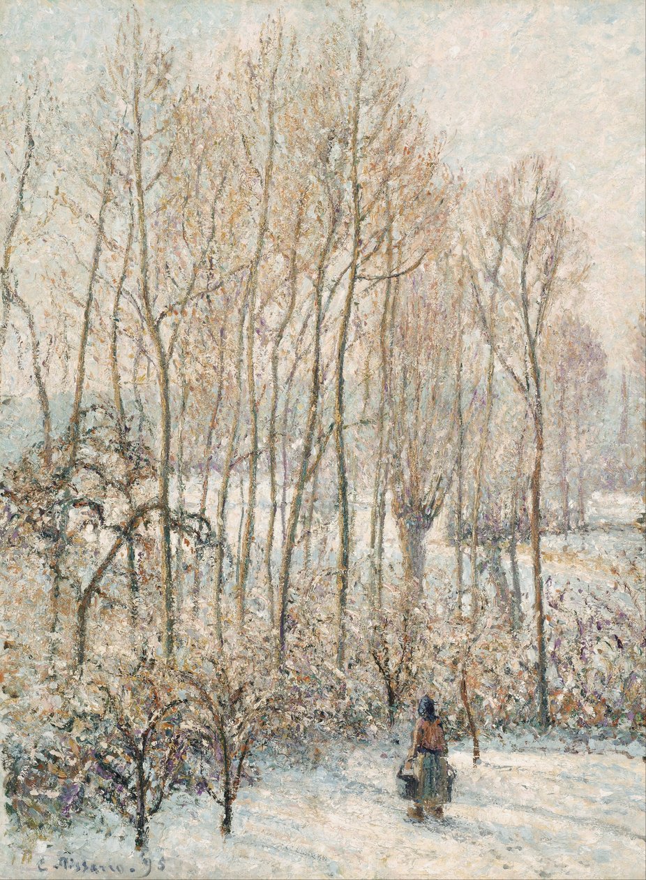 Luz de la mañana en la nieve, Eragny-sur-Epte de Camille Jacob Pissarro