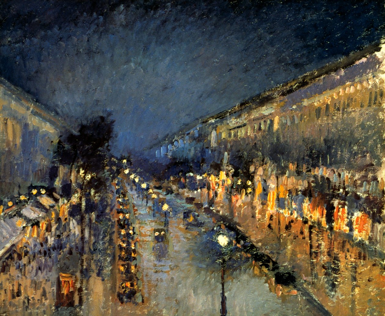 El Boulevard Montmartre de Noche, 1897 de Camille Jacob Pissarro
