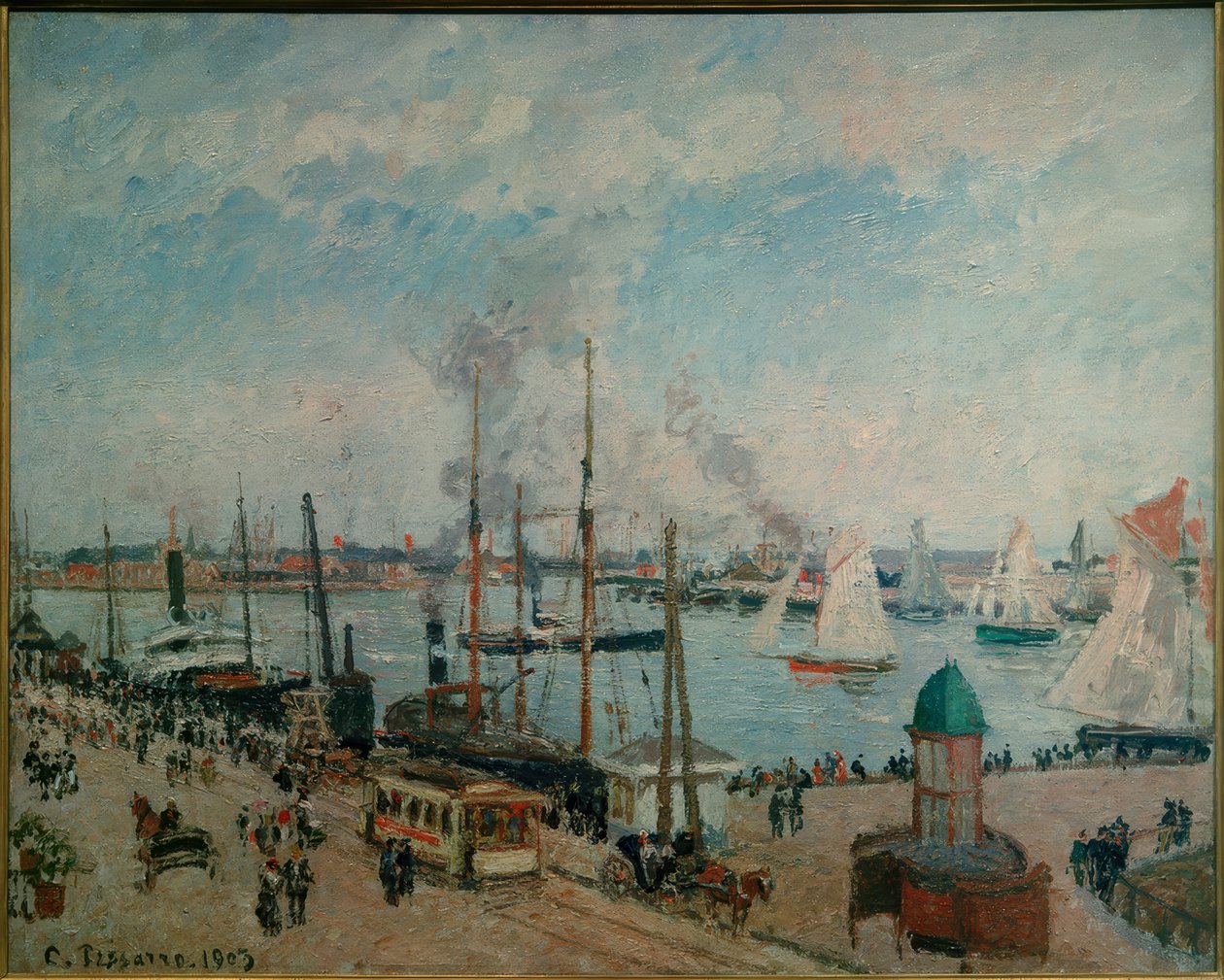 Puerto de Le Havre en marea alta de Camille Jacob Pissarro