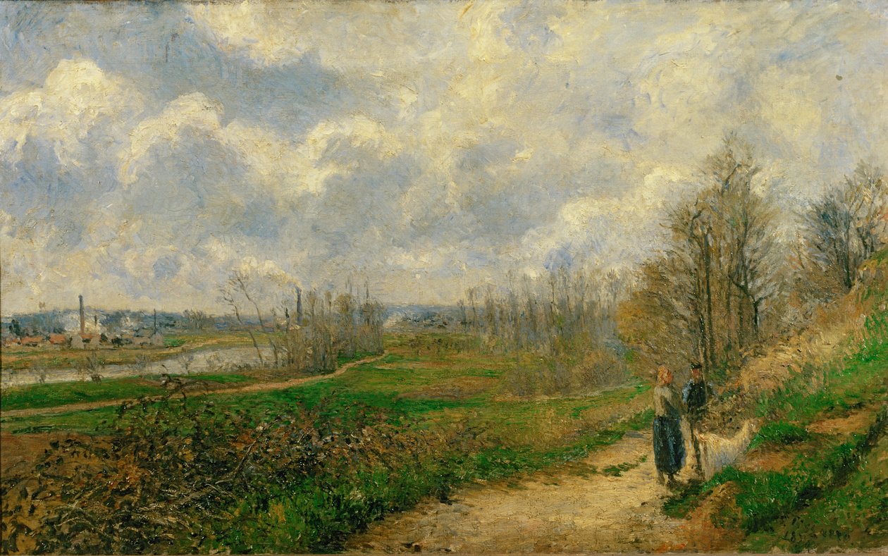 Sendero en Lechou ... (pintura sobre lienzo) de Camille Pissarro
