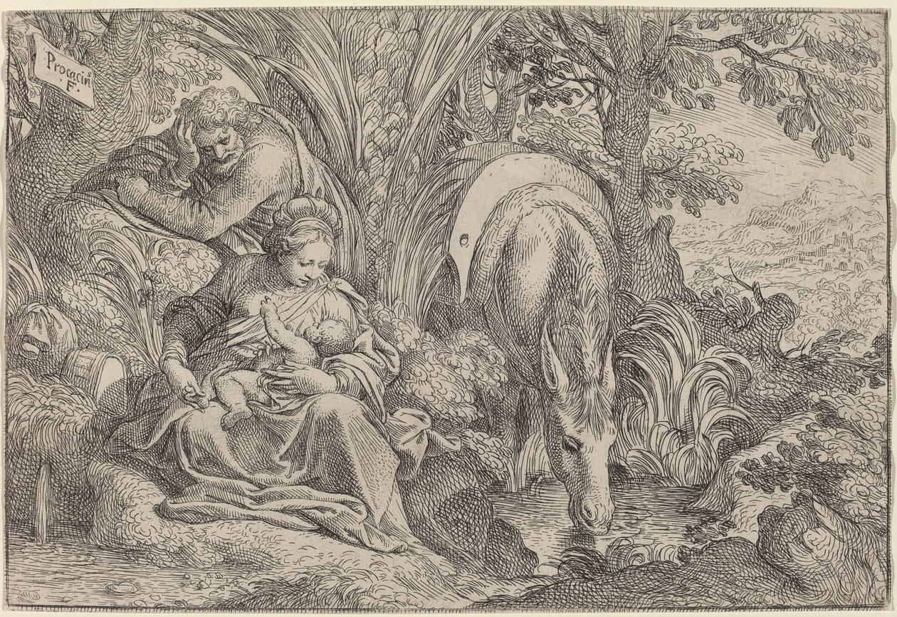 El Descanso en la Huida a Egipto de Camillo Procaccini