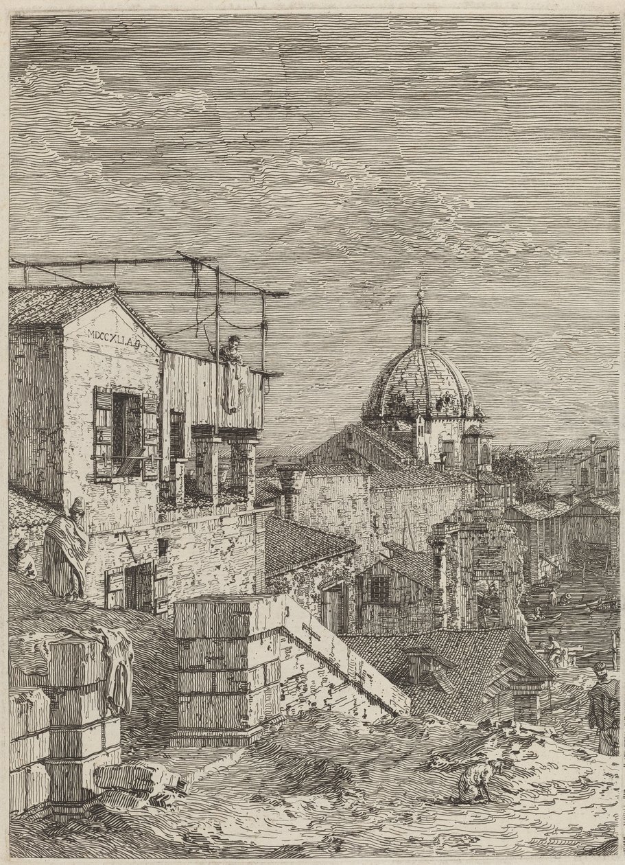 La casa con la inscripción [izquierda] de Canaletto