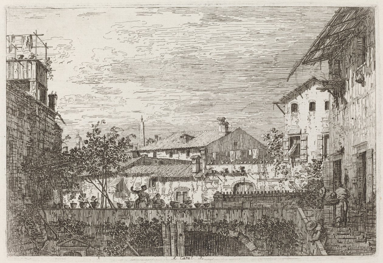 La Terraza [abajo a la derecha], c. 1735-1746 de Canaletto