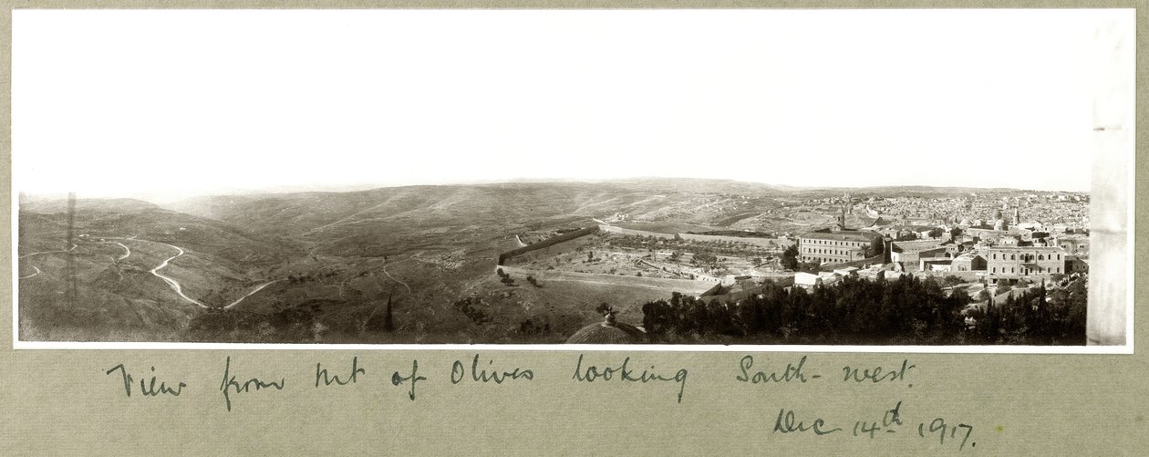 Vista desde el Monte de los Olivos mirando al suroeste, 14 de diciembre de 1917 de Capt. Arthur Rhodes