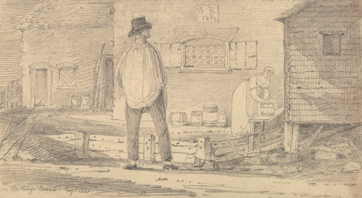 En la playa de Hastings, agosto de 1821 de Capt. Thomas Hastings