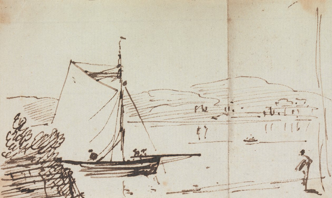 Boceto de un velero de Capt. Thomas Hastings