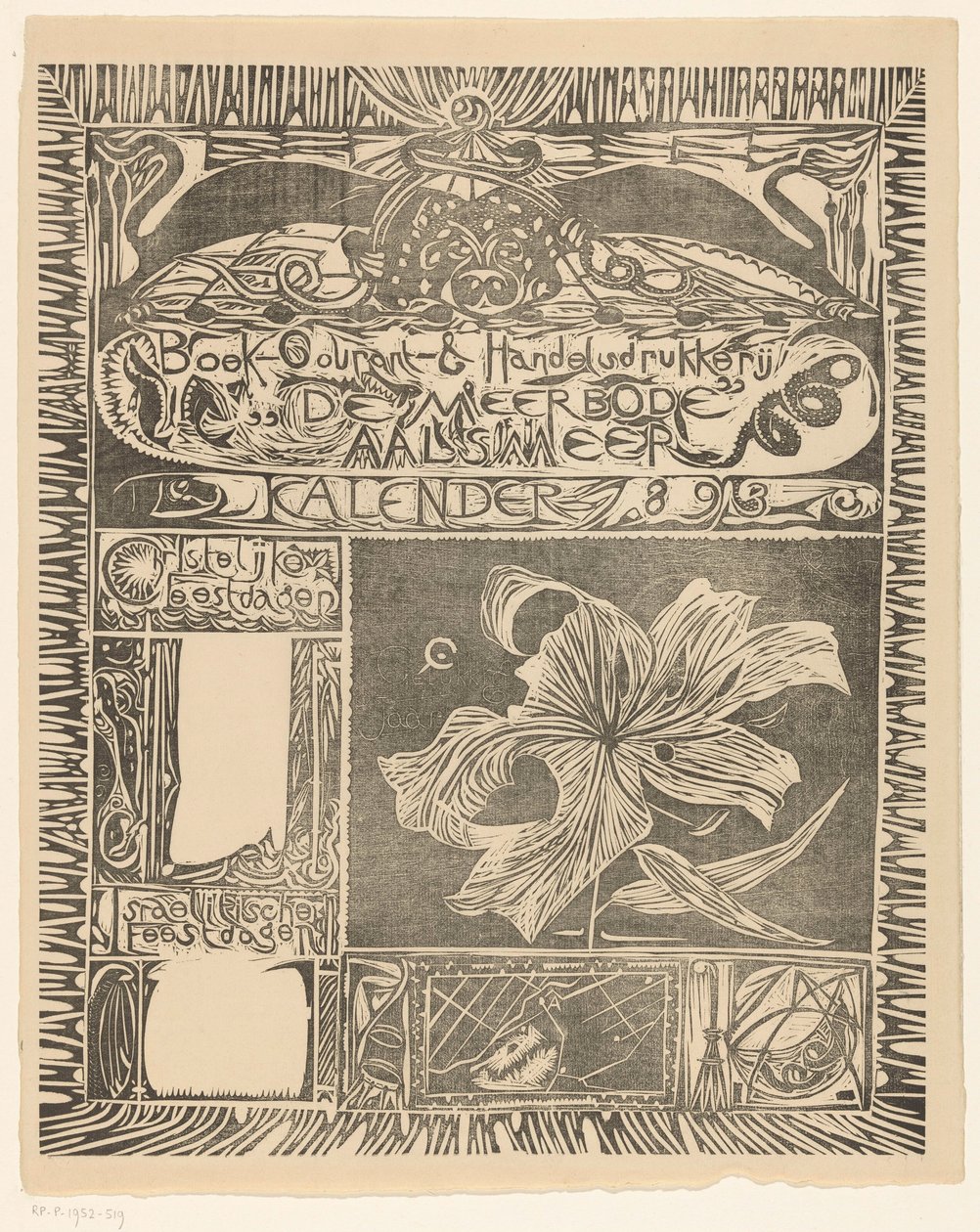 Calendario página 1893 de Carel Adolph Lion Cachet