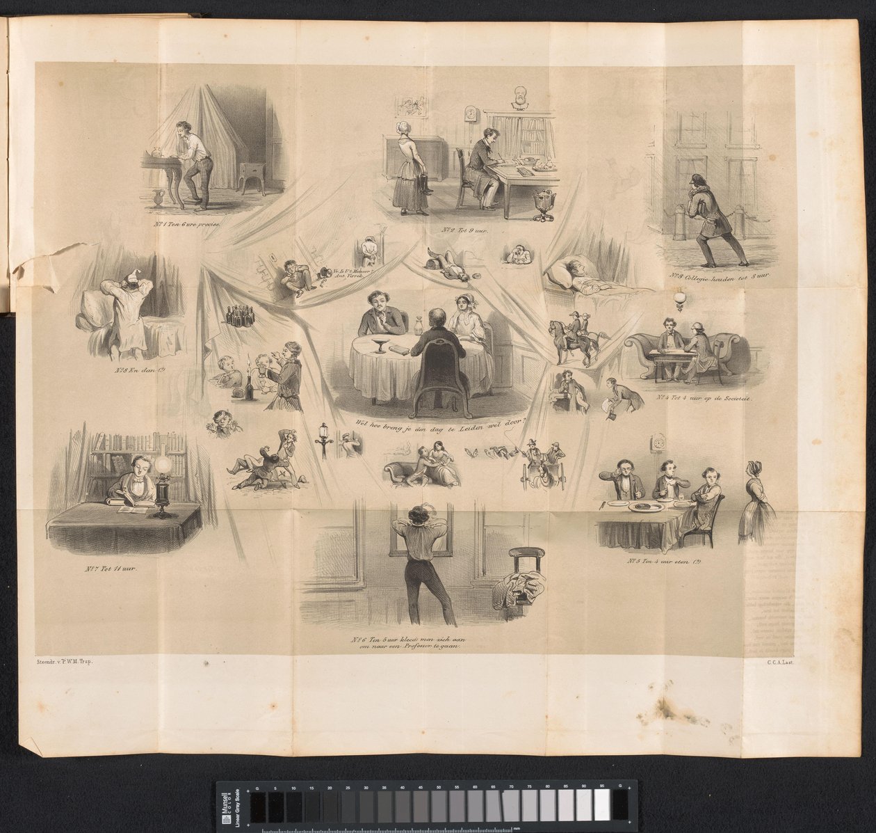 Caricatura en el almanaque estudiantil de Leiden, 1853 de Carel Christiaan Antony Last