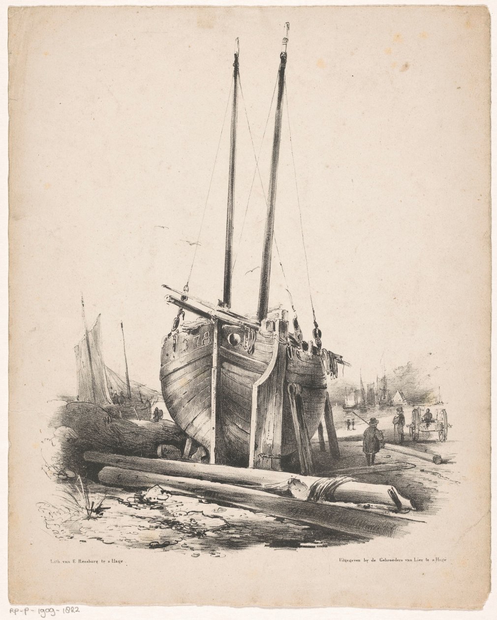 Barco de pesca en reparación de Carel Christiaan Antony Last