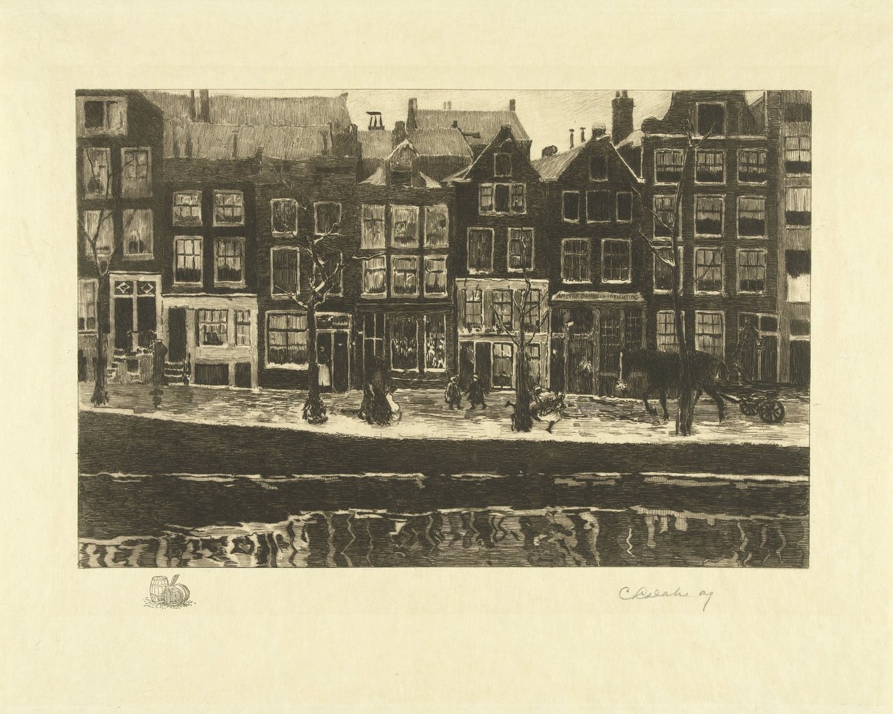 Lauriergracht de Carel Lodewijk Dake (signed by artist)