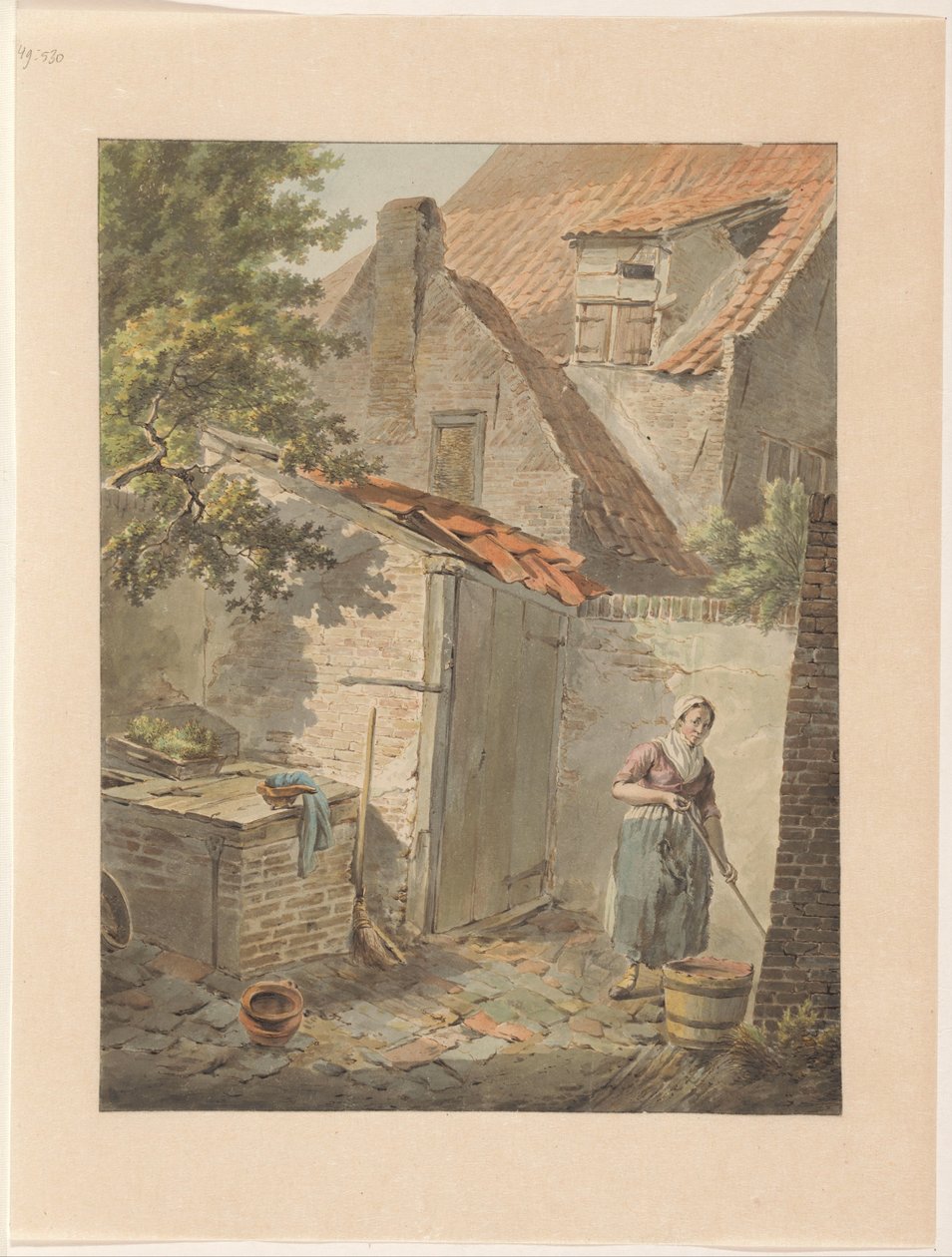 Patio con limpieza de la mucama de Carel Lodewijk Hansen