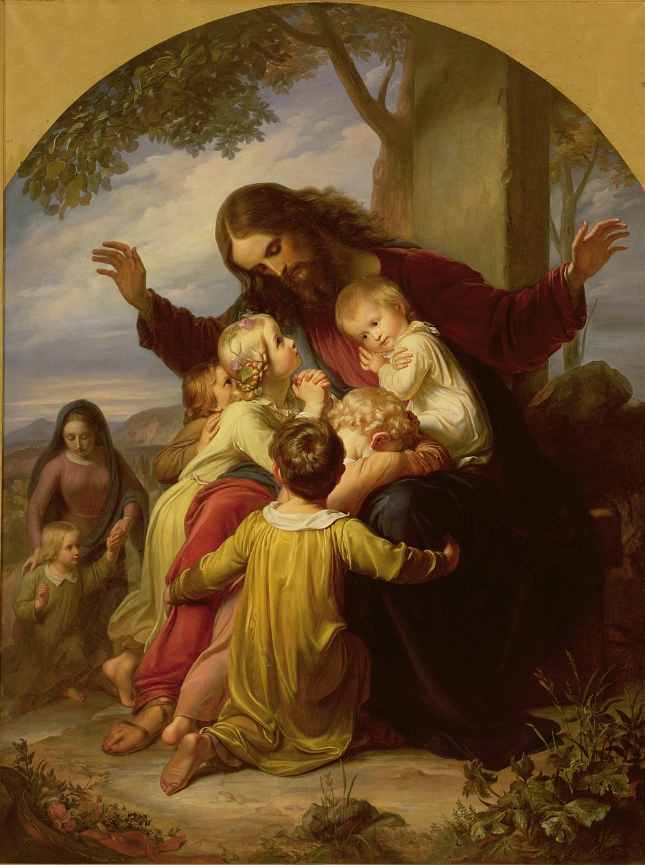 Dejad que los niños vengan a mí de Carl Christian Vogel von Vogelstein