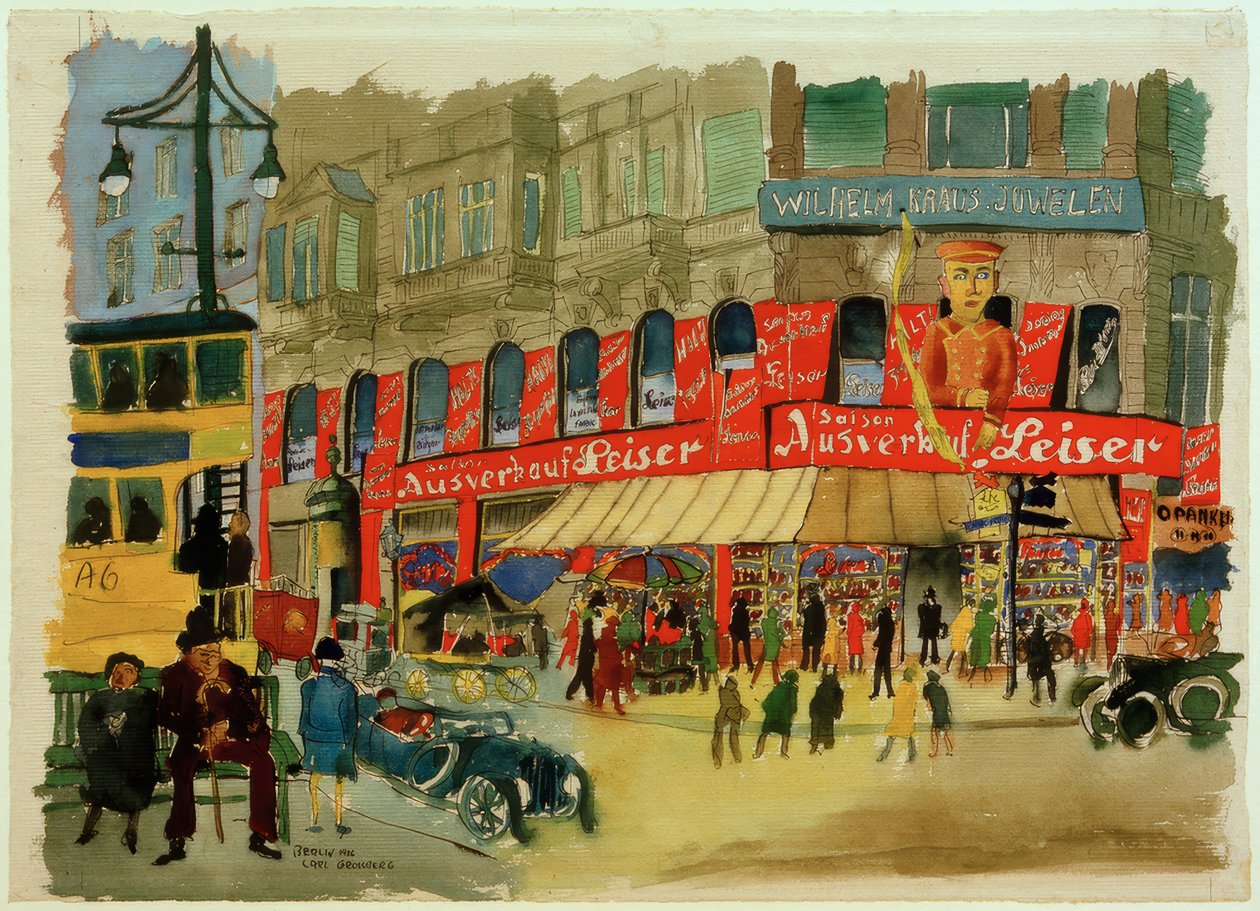 Berlín, Tauentzienstraße (Acuarela de C. Grossberg) de Carl Grossberg