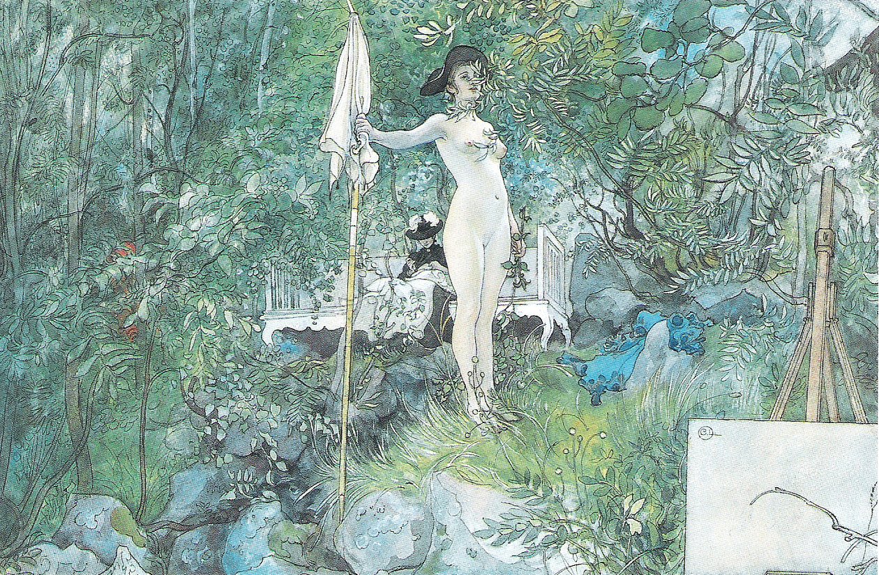 Estudio al aire libre de Carl Larsson