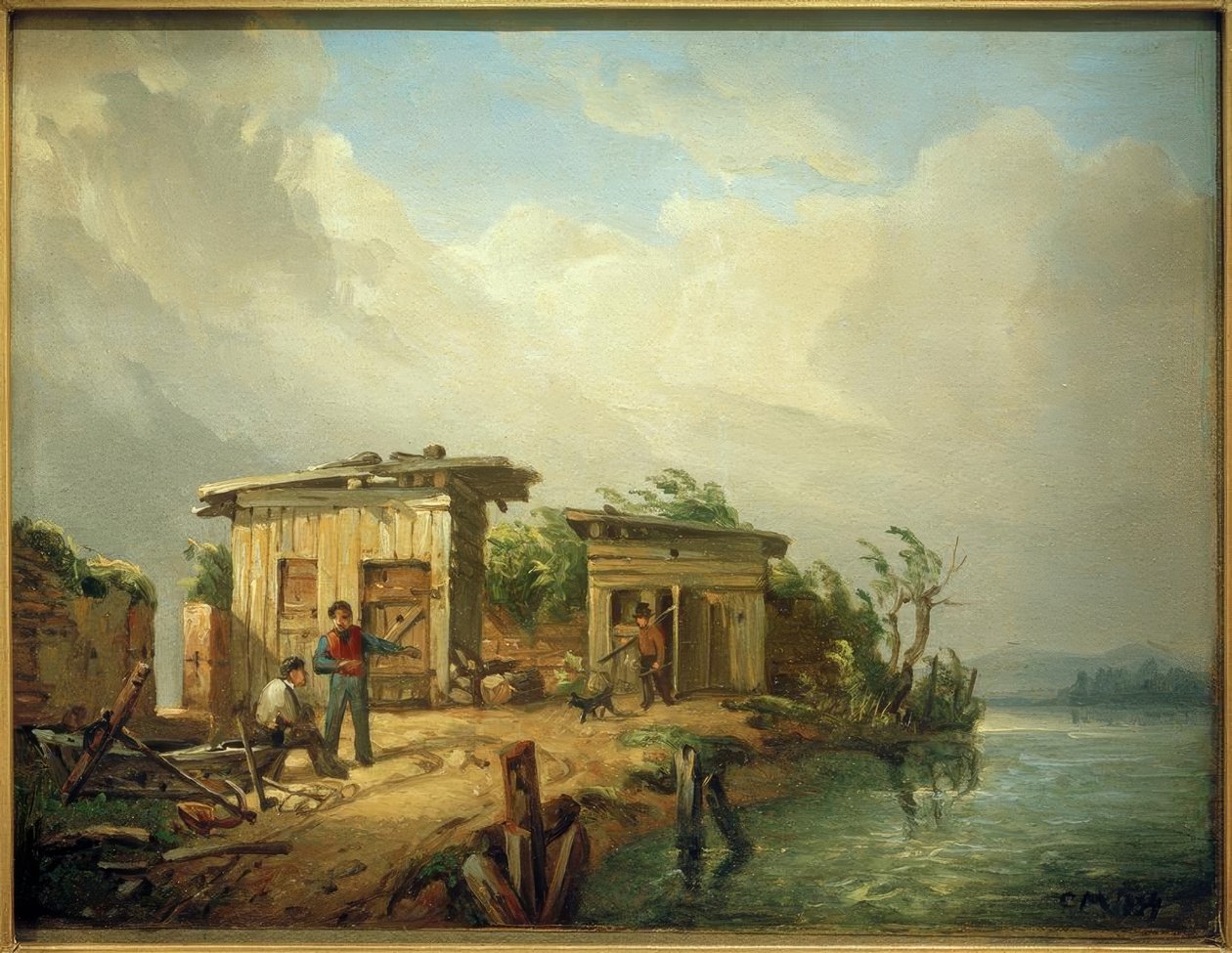 C. Morgenstern, cabañas de pescadores en la isla Mainlust de Carl Morgenstern
