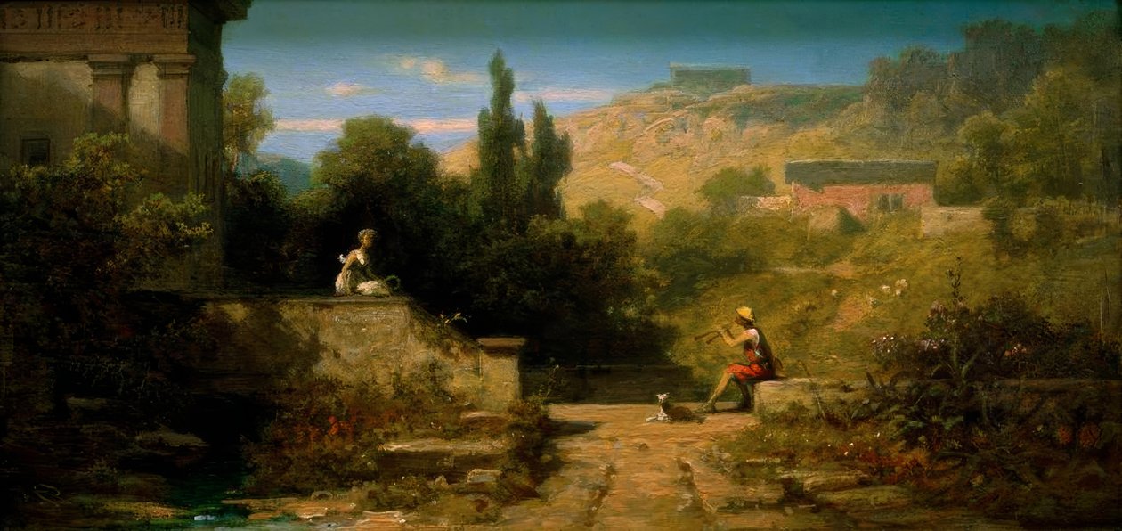 Pastor tocando la chirimía de Carl Spitzweg