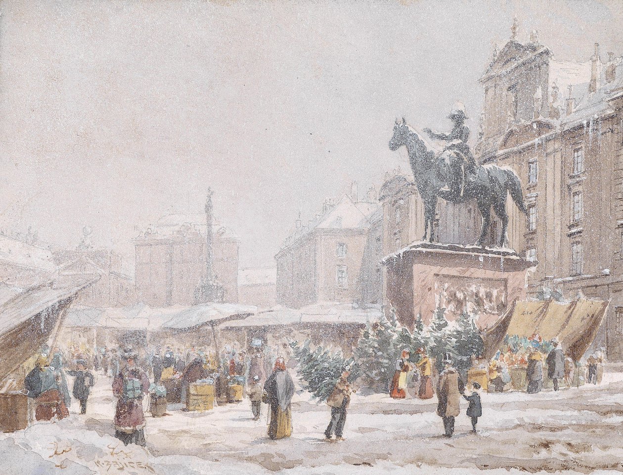 Mercado navideño Am Hof de Carl Wenzel Zajicek