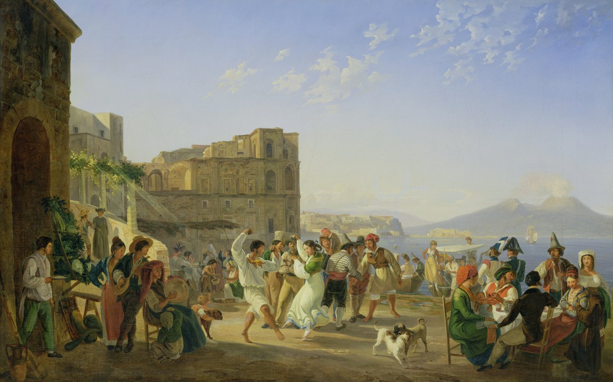 Baile italiano, Nápoles, 1836 de Carl Wilhelm Goetzloff