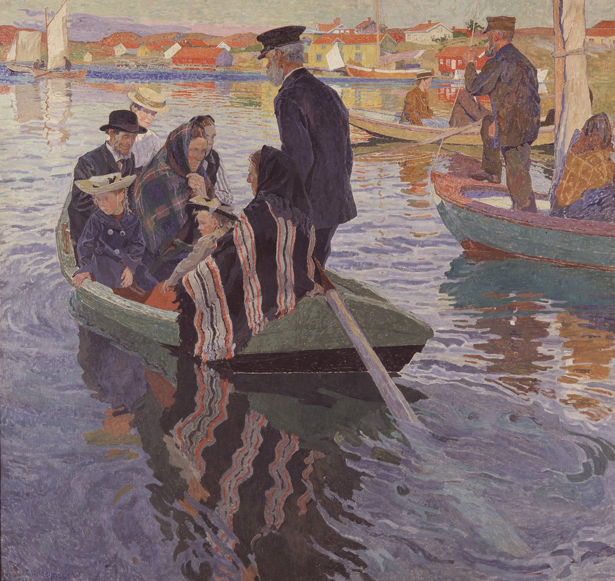 Feligreses en un bote de Carl Wilhelm Wilhelmson