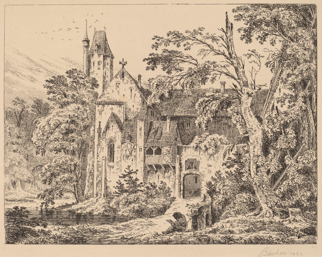 El monasterio en el bosque de Carl Blechen