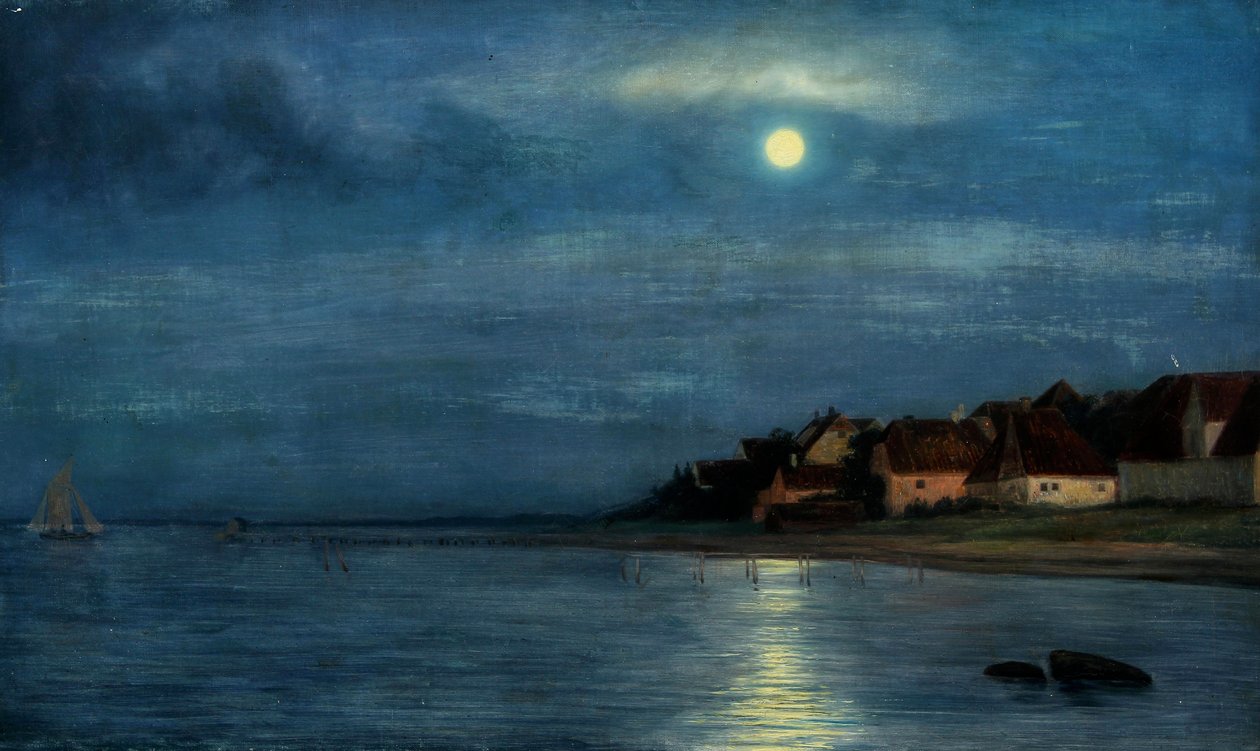 Danés: Moonlight. Hellebæk Moonlight. Hellebæk de Carl Bloch
