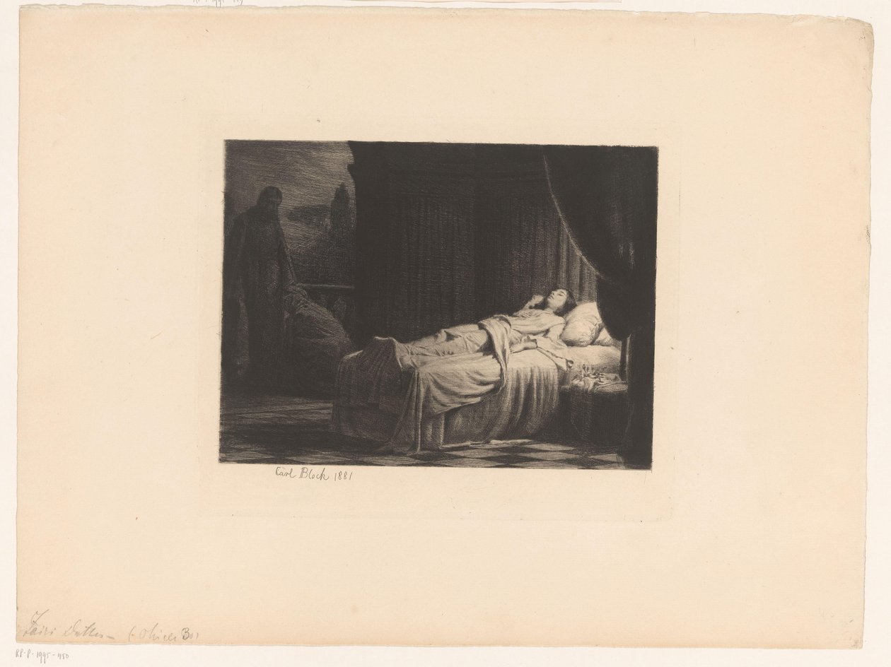 La muerte como dama, con adorador de Carl Bloch