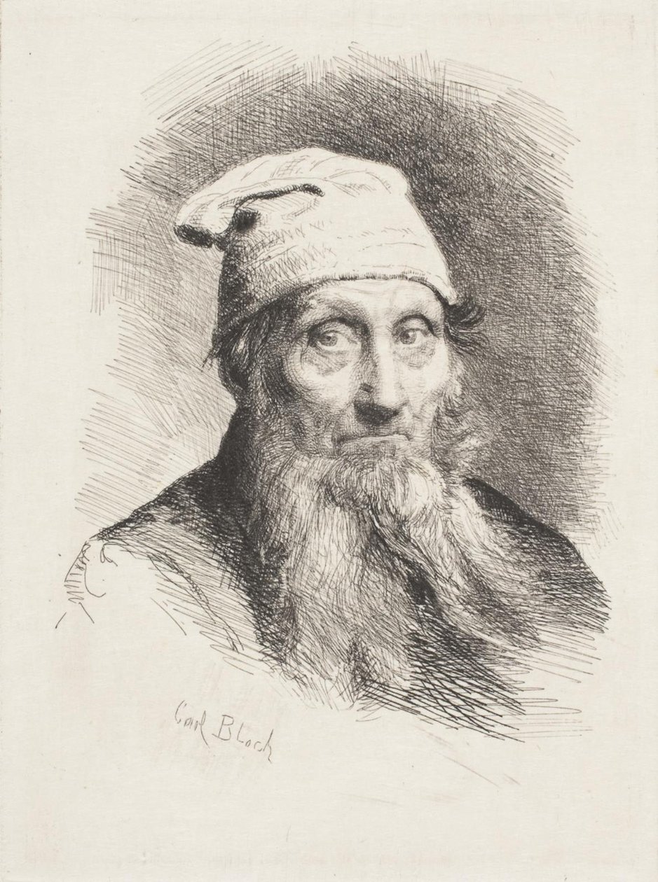 Un anciano con gorra. Retrato de Carl Bloch