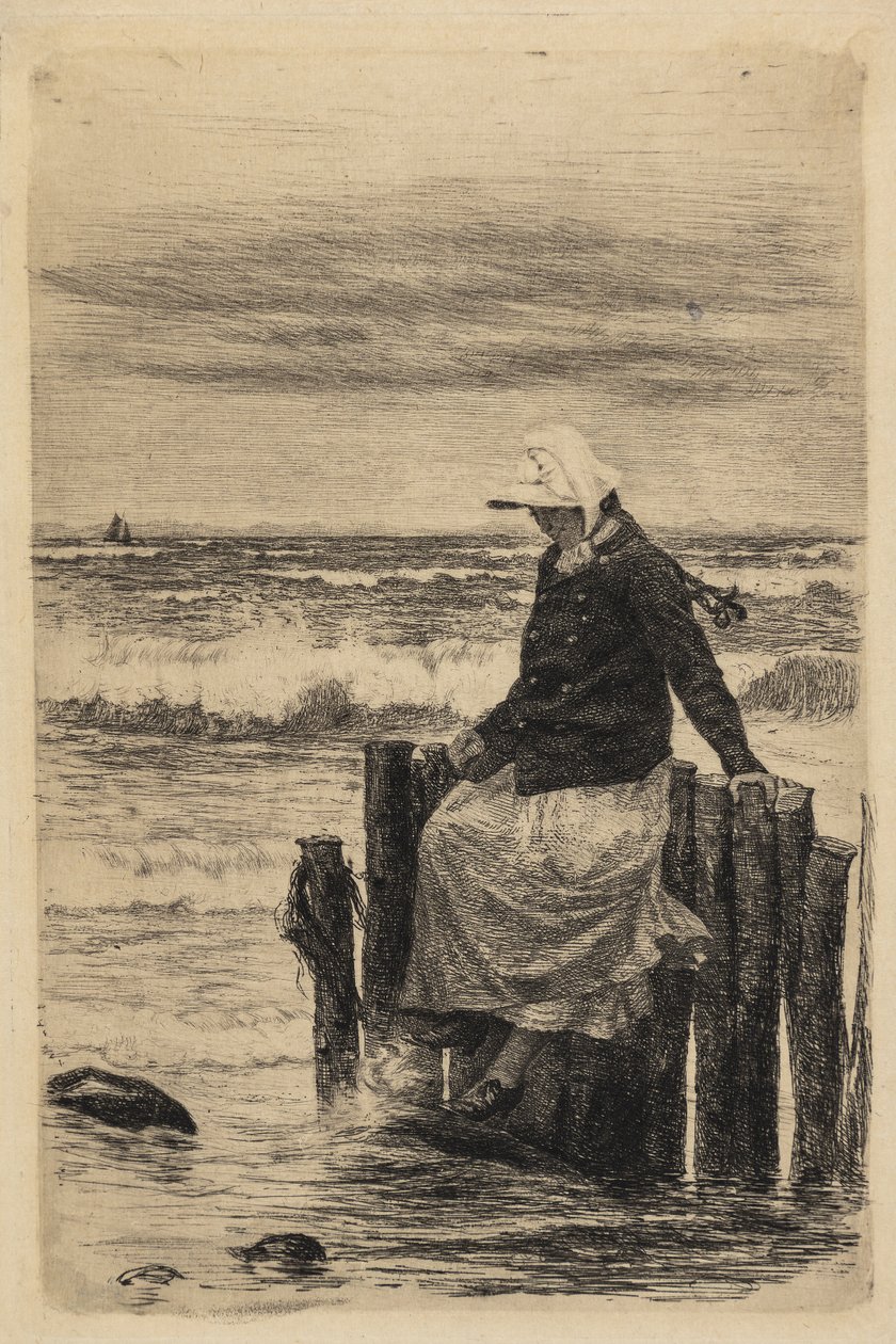 La chica en el muelle de Carl Bloch