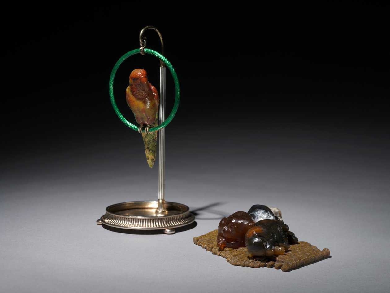 Cachorros en una estera, finales de 1800s-principios de 1900s de Carl Fabergé