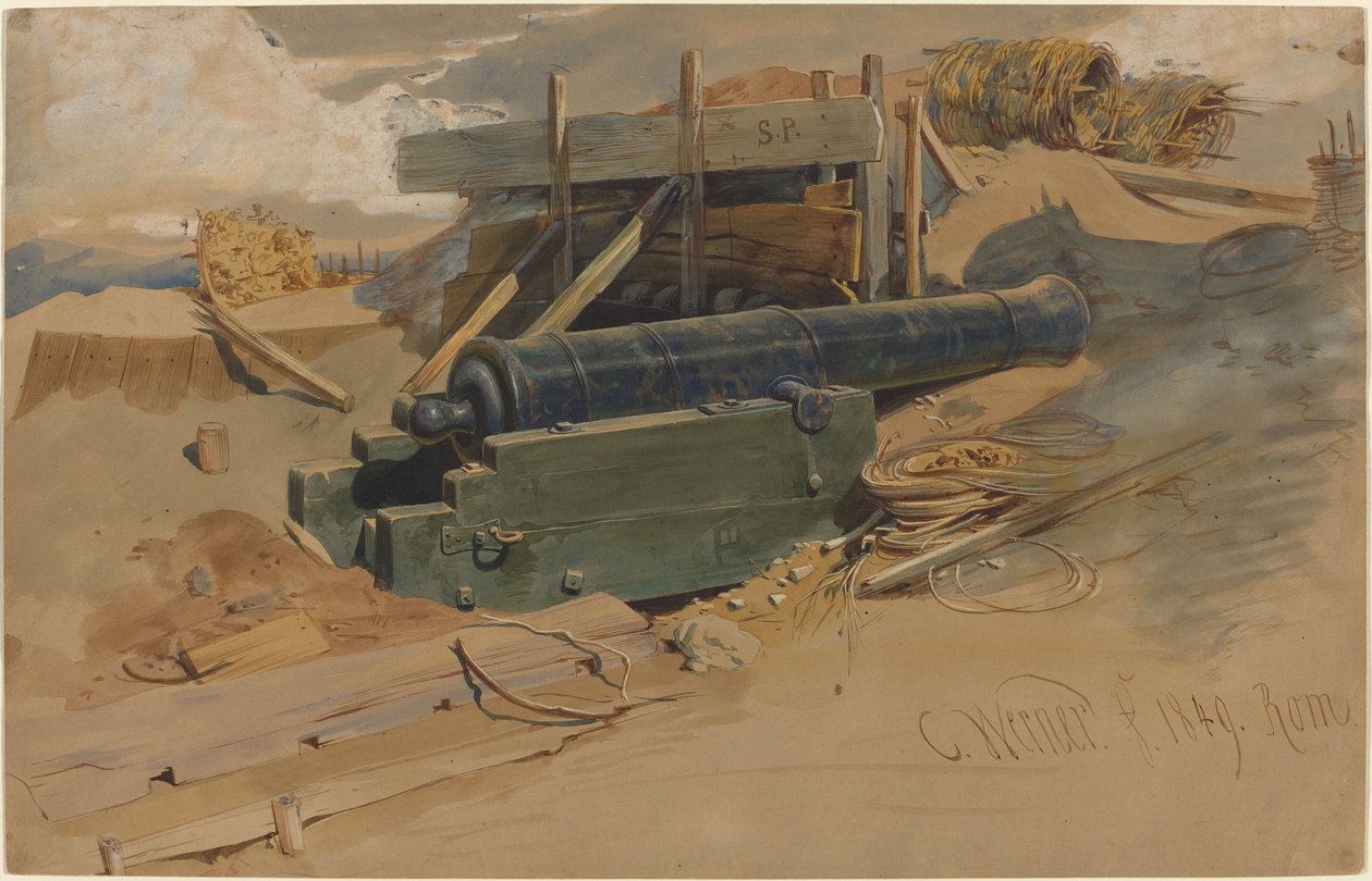 Cañón junto a un baluarte de Carl Friedrich Heinrich Werner