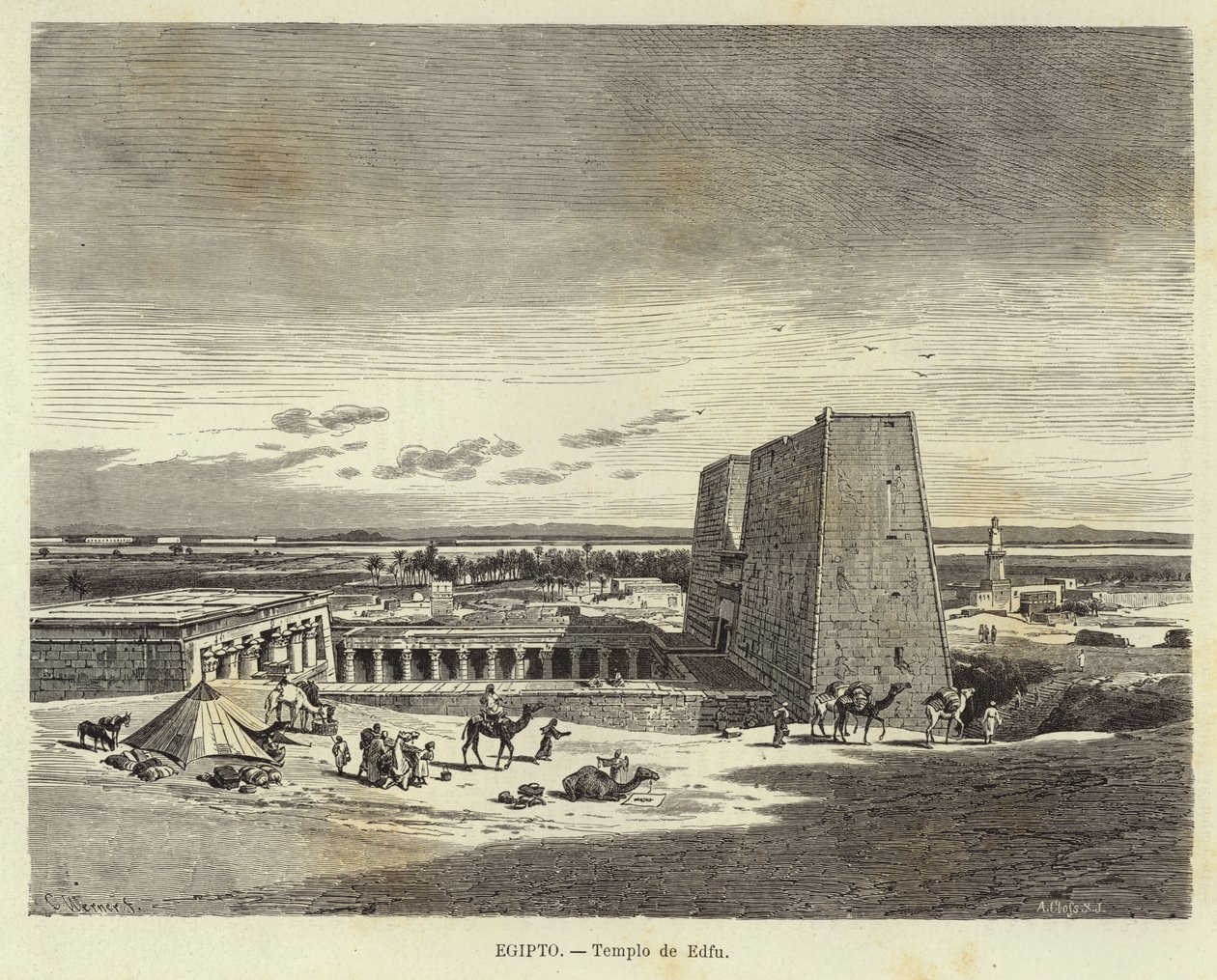 Egipto - Templo de Edfu de Carl Friedrich Heinrich Werner