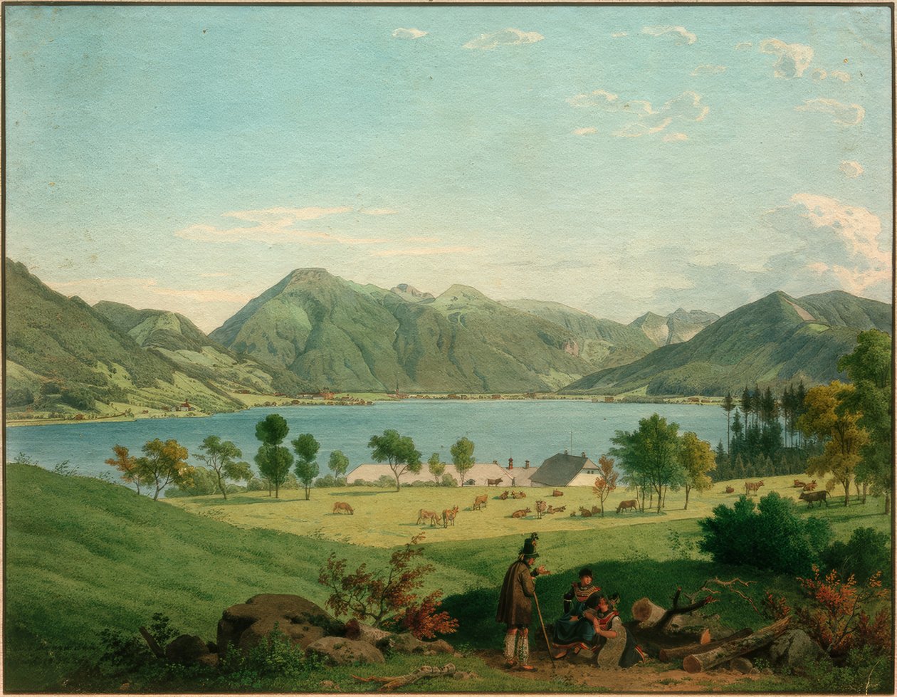 El Tegernsee en Kaltenbrunn de Carl Friedrich Heinzmann