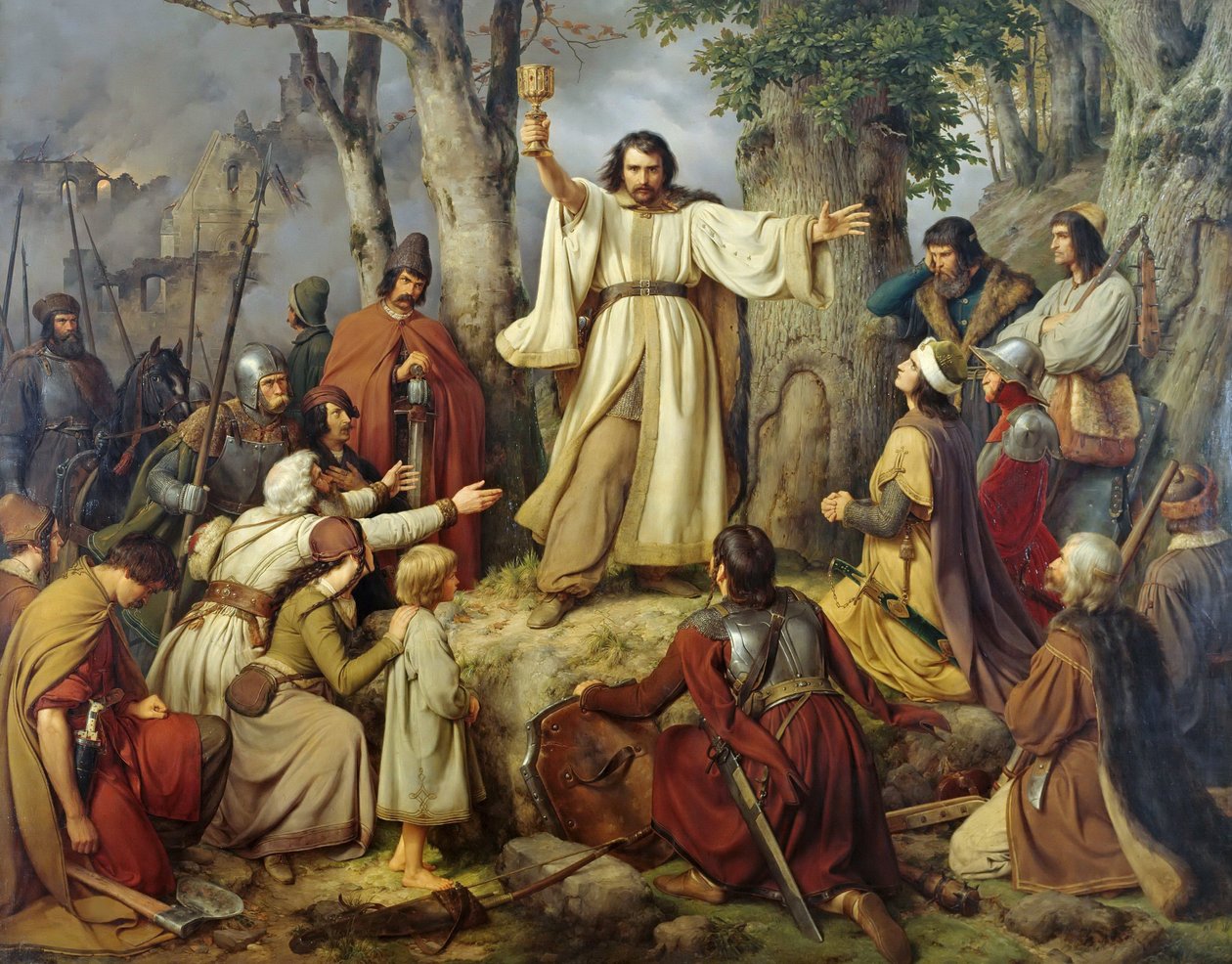 El Sermón Husita, 1836 de Carl Friedrich Lessing