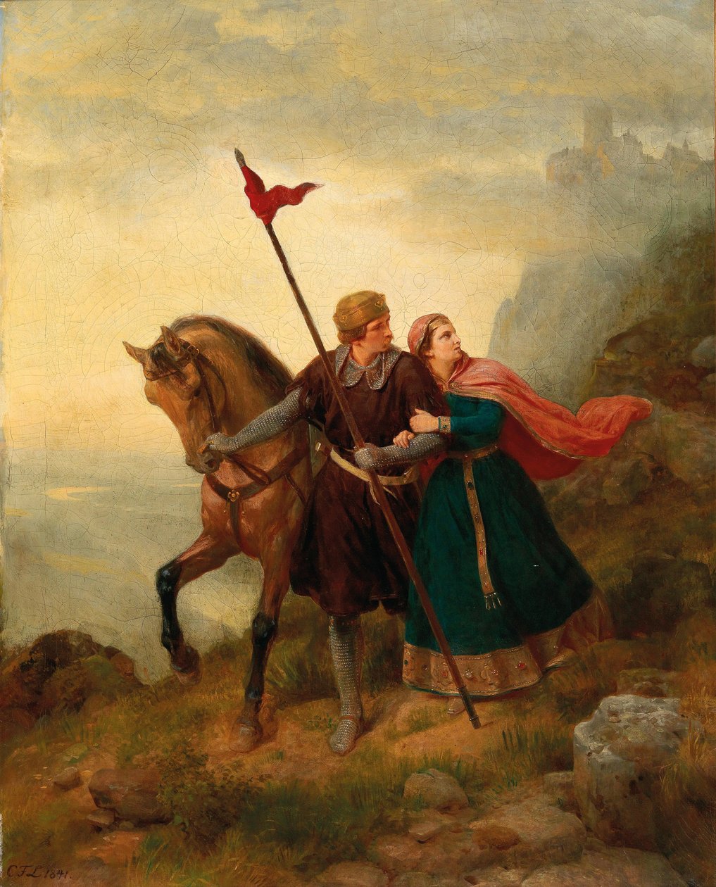 Walther y Hildegund huyendo de Carl Friedrich Lessing