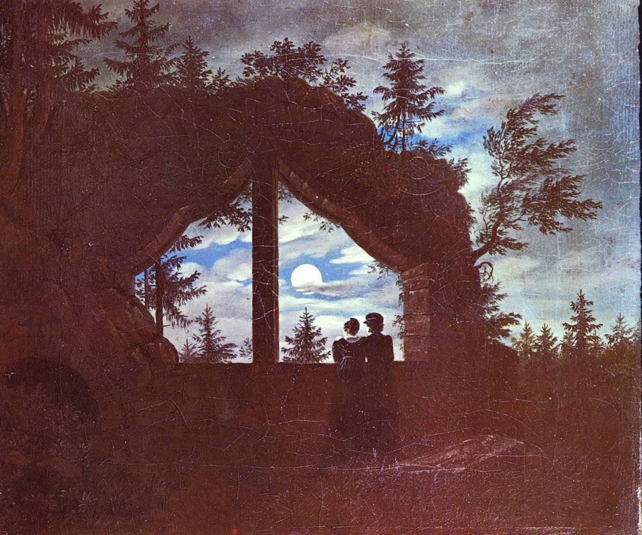 Alemán: Ventana en Oybin a la luz de la luna de Carl Gustav Carus