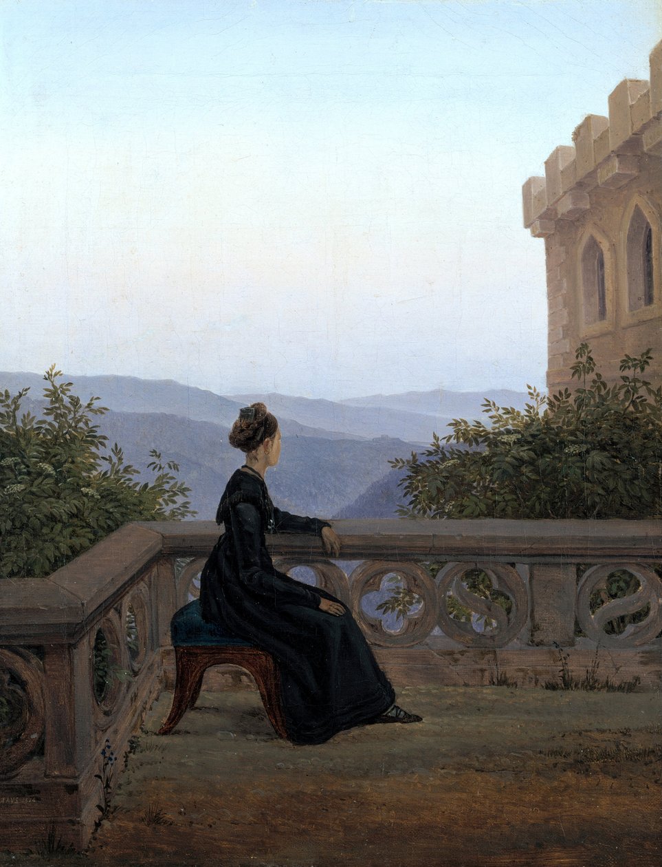 Mujer en el Balcón, 1824 de Carl Gustav Carus