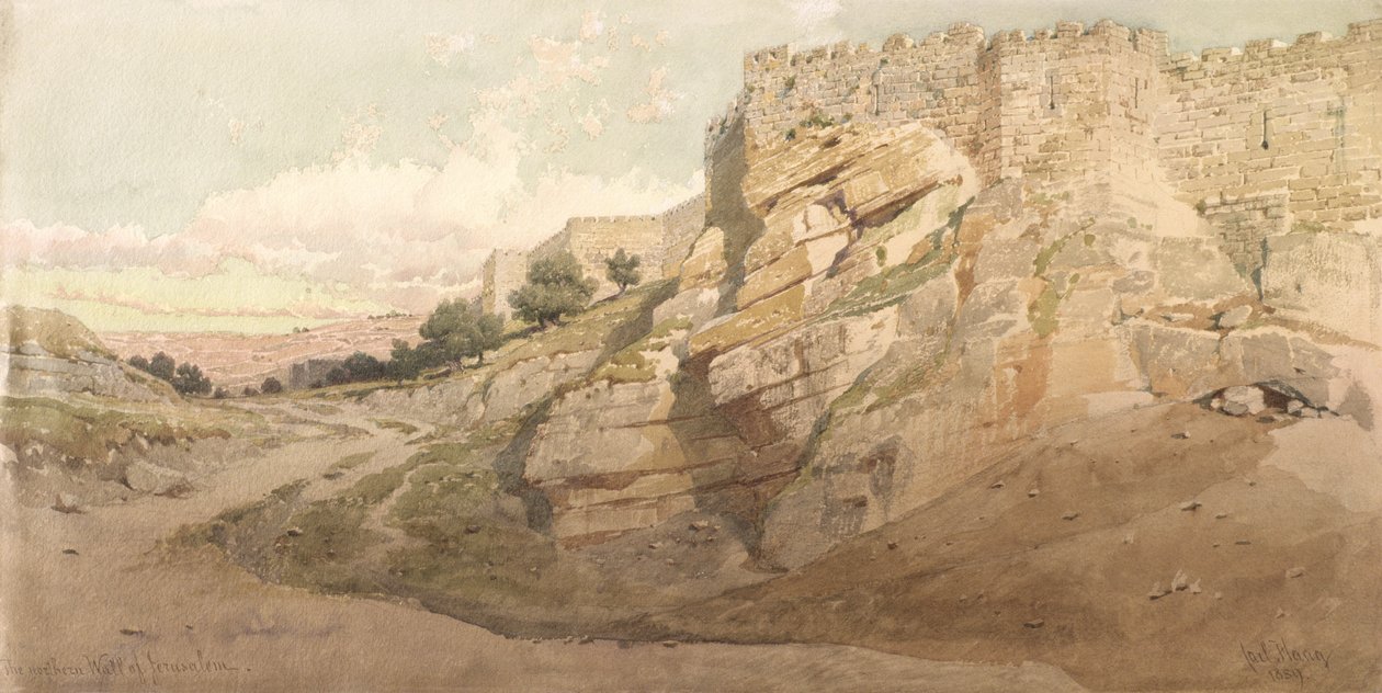 El muro norte de Jerusalén, 1859 de Carl Haag