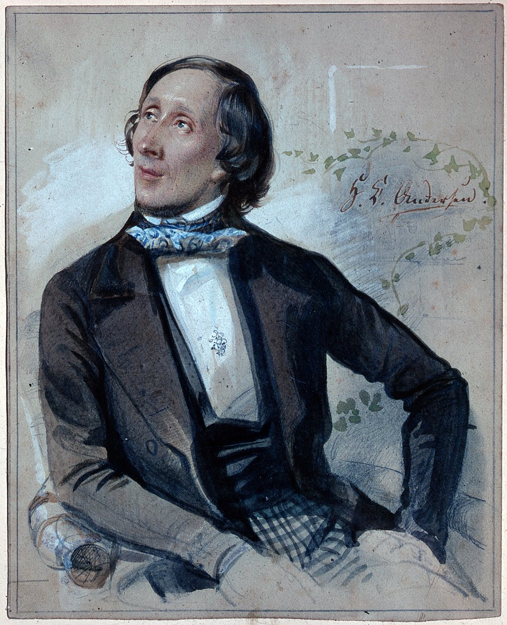 Retrato de Hans Christian Andersen (1805-1875) de Carl Hartmann