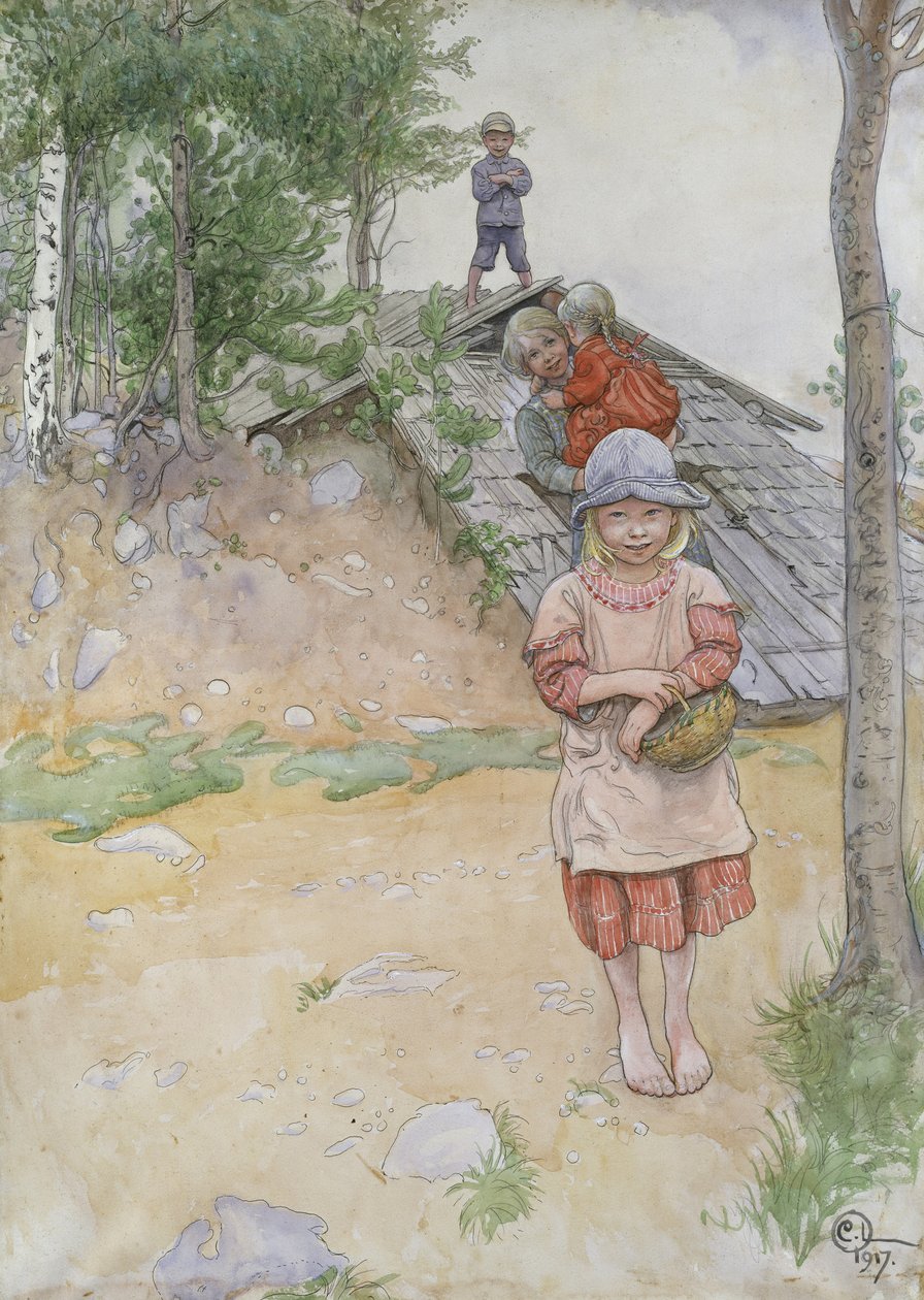 Junto a la bodega, 1917 de Carl Larsson