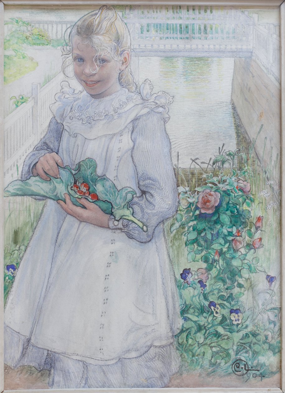 Mi niña con fresas de Carl Larsson