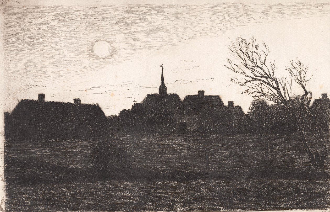 Iglesia de Hornbæk, tarde de verano de Carl Locher