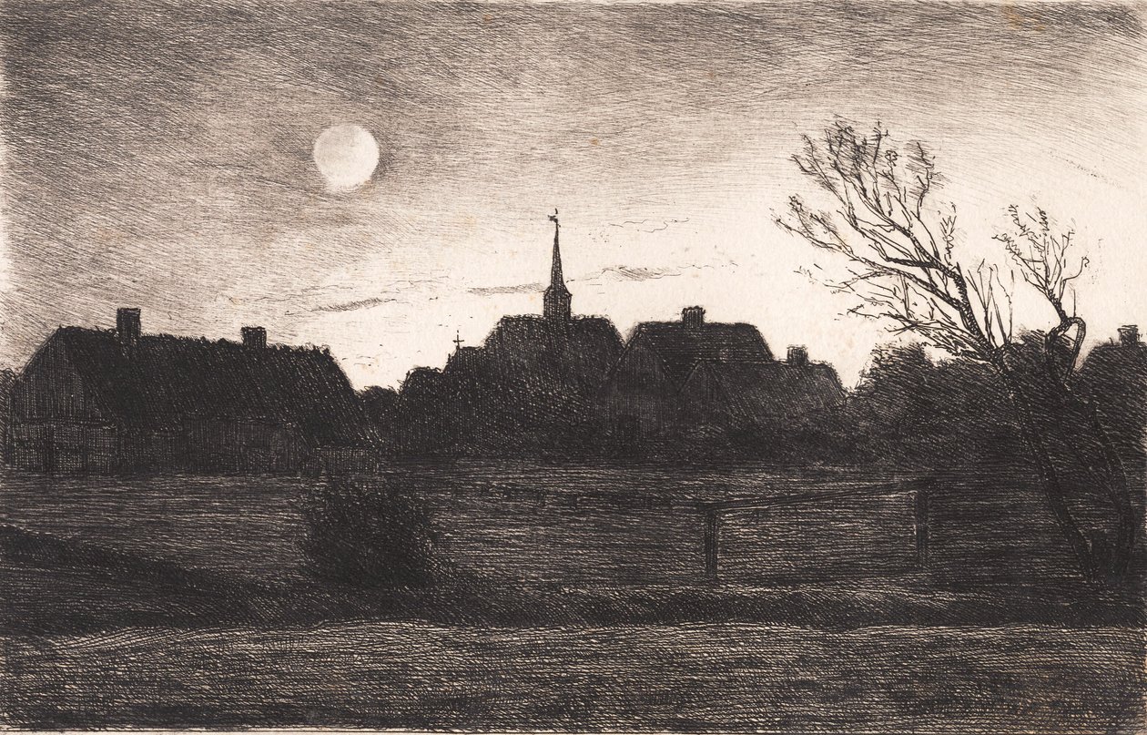 Iglesia de Hornbæk, tarde de verano de Carl Locher