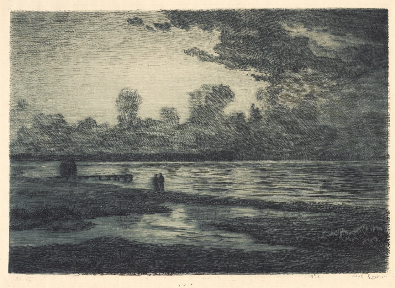 Noche de verano en la playa de Hornbæk de Carl Locher
