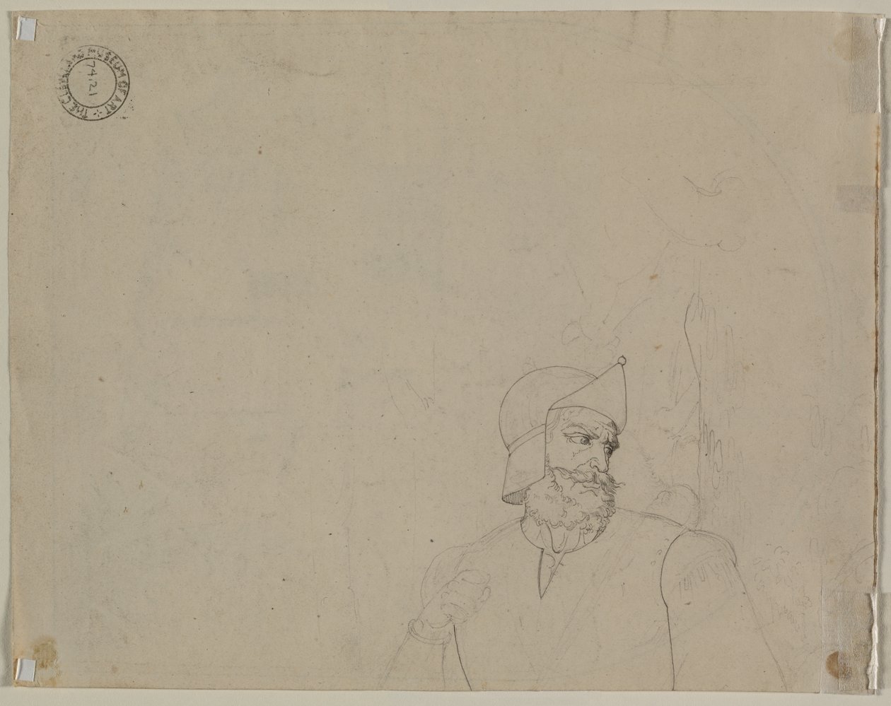 Soldier in a Landscape (verso) de Carl Ludwig Tischbein