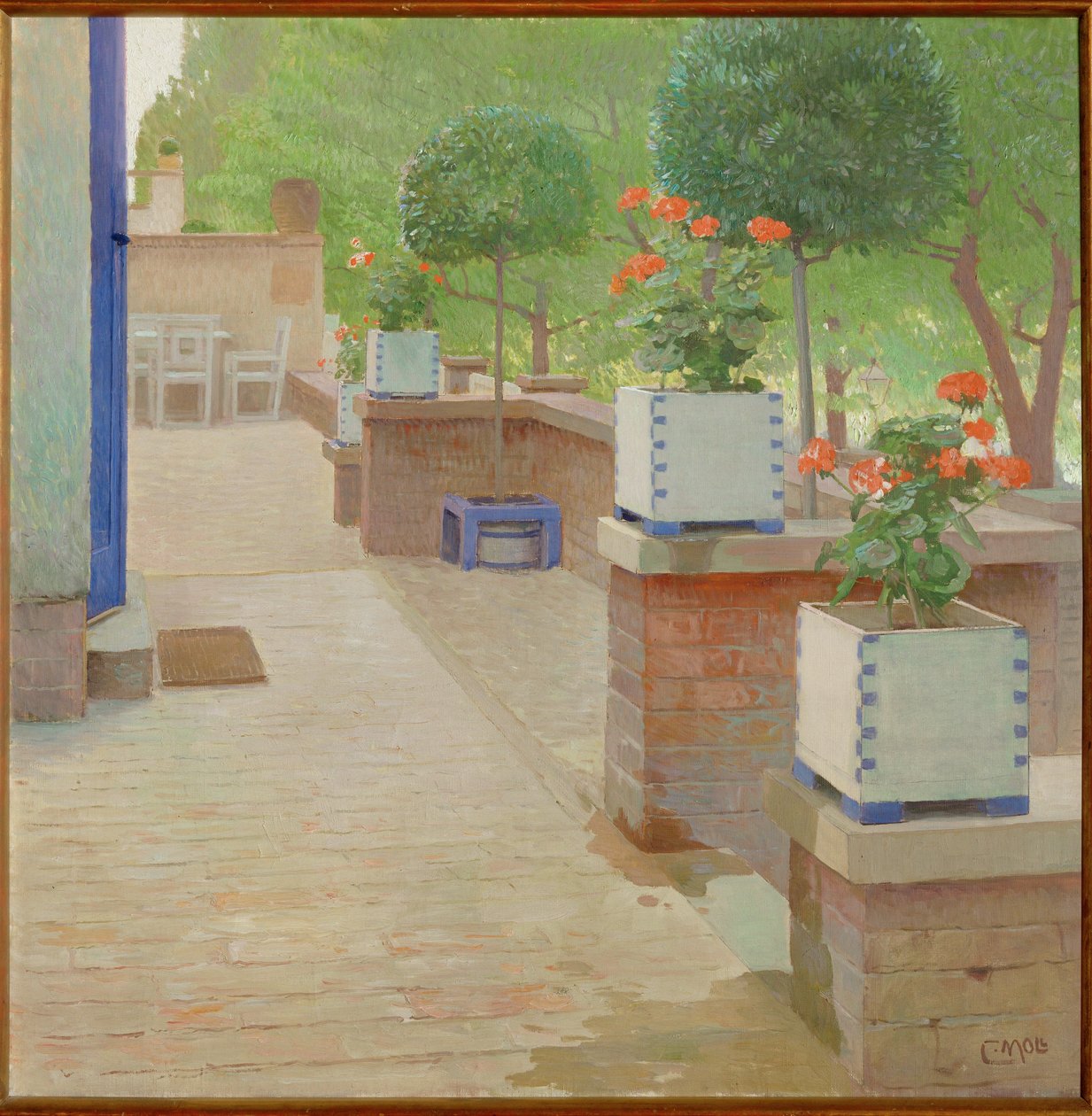 Gartenterrasse - Terraza jardín ... (pintura sobre lienzo) de Carl Moll