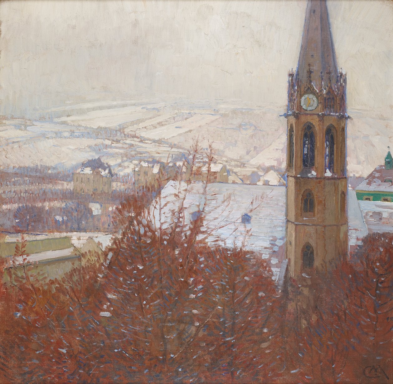 Heiligenstadt en la nieve de Carl Moll