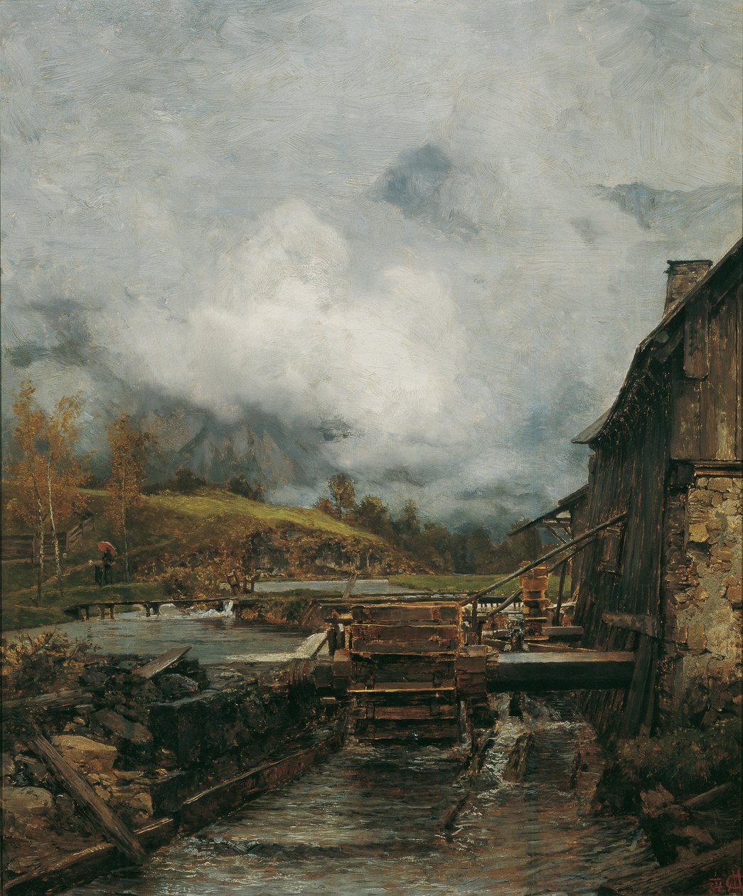 Molino de agua en Goisern (después de Emil Jakob Schindler) de Carl Moll